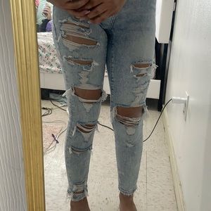 american eagle super high rise skinny jeans